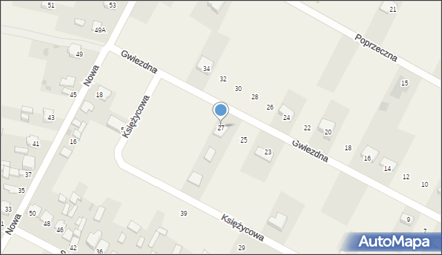 Kłomnice, Gwiezdna, 27, mapa Kłomnice