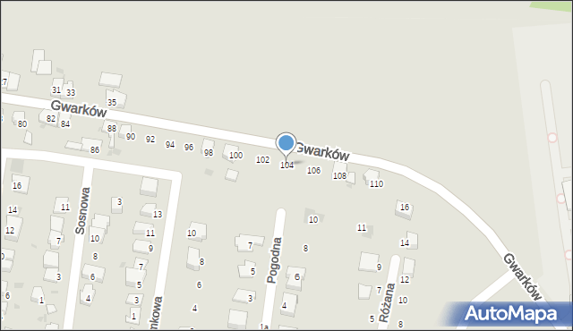 Lędziny, Gwarków, 104, mapa Lędziny