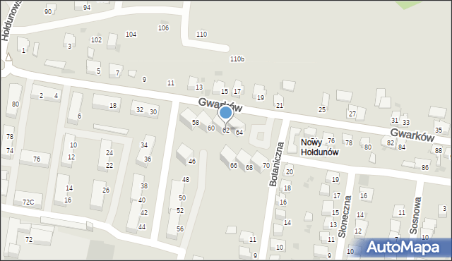 Lędziny, Gwarków, 62, mapa Lędziny