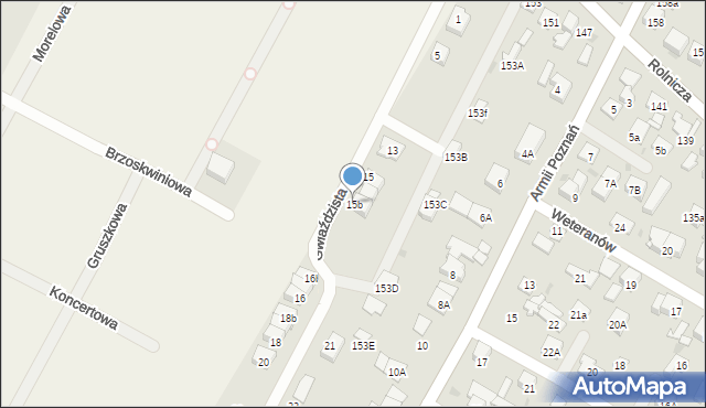 Łomianki, Gwiaździsta, 15b, mapa Łomianki