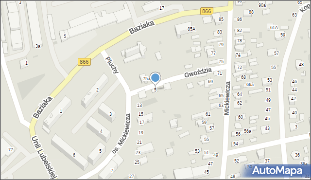 Lubaczów, Gwoździa Bronisława, ks., 5, mapa Lubaczów