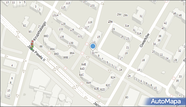 Lubin, Gwarków, 11, mapa Lubin