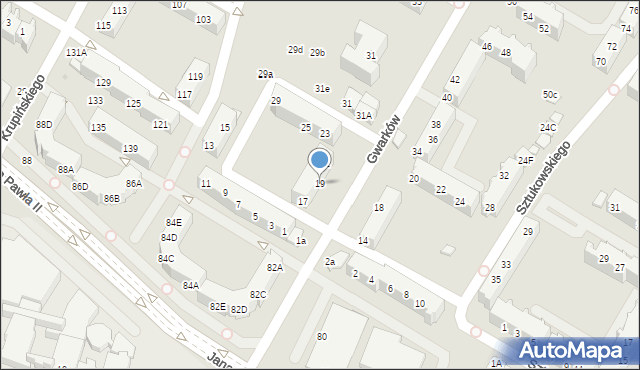 Lubin, Gwarków, 19, mapa Lubin