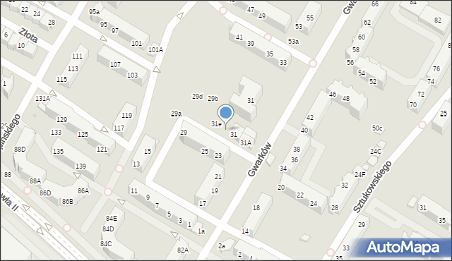Lubin, Gwarków, 31d, mapa Lubin
