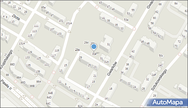 Lubin, Gwarków, 31e, mapa Lubin