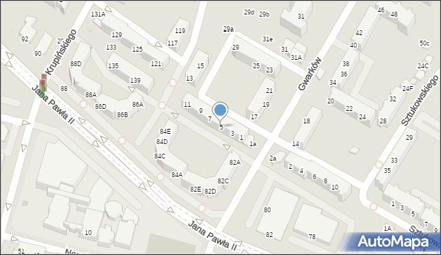 Lubin, Gwarków, 5, mapa Lubin