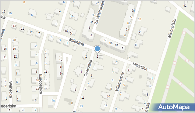 Mierzyn, Gwiezdna, 1, mapa Mierzyn