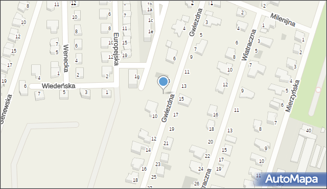 Mierzyn, Gwiezdna, 8a, mapa Mierzyn