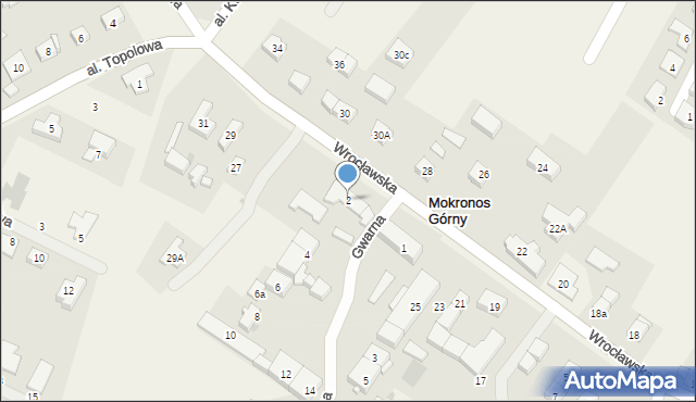 Mokronos Górny, Gwarna, 2, mapa Mokronos Górny