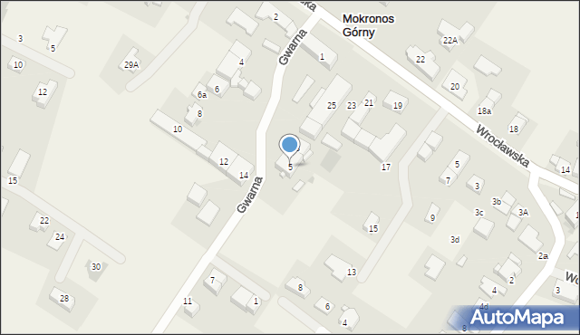 Mokronos Górny, Gwarna, 5, mapa Mokronos Górny