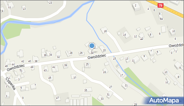 Nawojowa Góra, Gwoździec, 24, mapa Nawojowa Góra