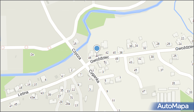 Nawojowa Góra, Gwoździec, 44, mapa Nawojowa Góra