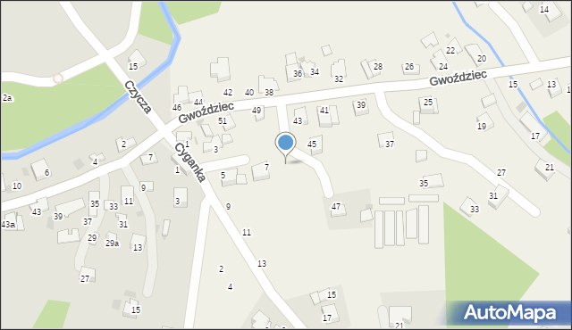 Nawojowa Góra, Gwoździec, 49a, mapa Nawojowa Góra