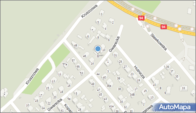 Olkusz, Gwarecka, 12, mapa Olkusz