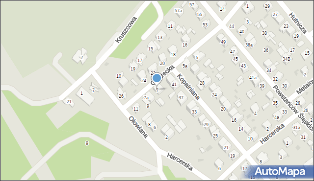 Olkusz, Gwarecka, 7, mapa Olkusz
