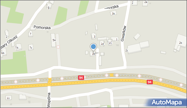 Olkusz, Gwarków, 1b, mapa Olkusz