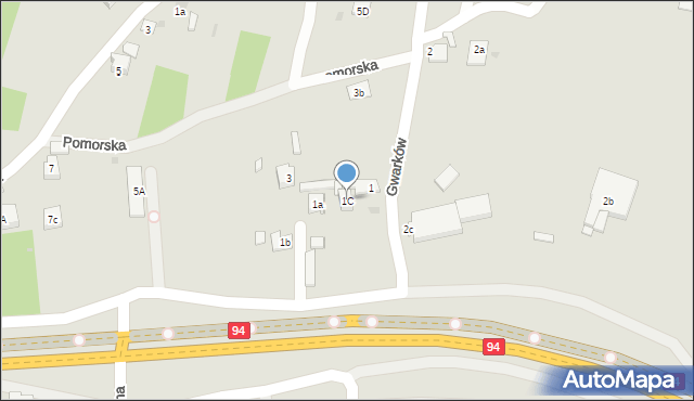 Olkusz, Gwarków, 1C, mapa Olkusz