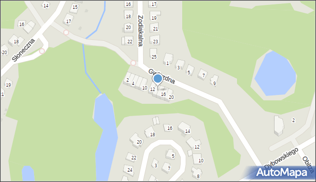 Olsztyn, Gwiezdna, 14, mapa Olsztyna