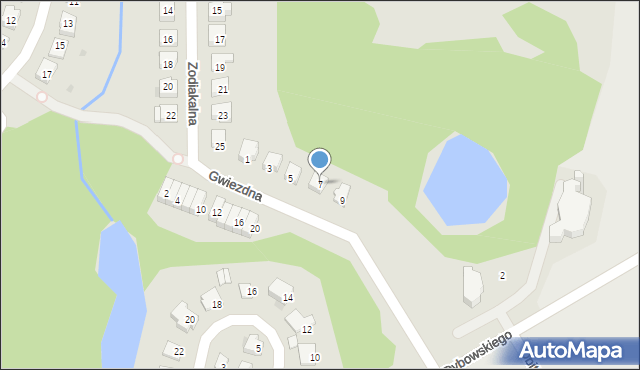 Olsztyn, Gwiezdna, 7, mapa Olsztyna