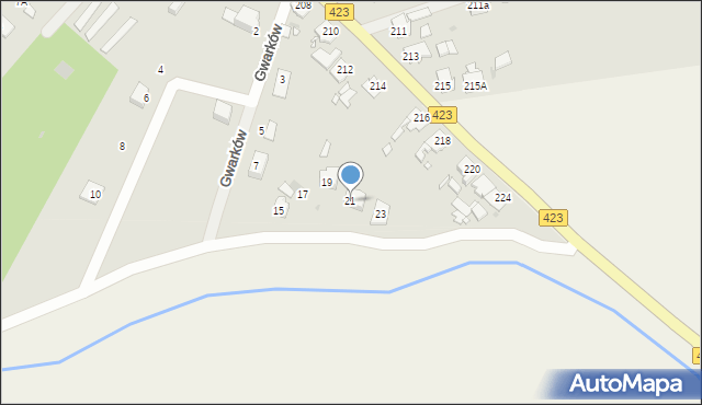 Opole, Gwarków, 21, mapa Opola