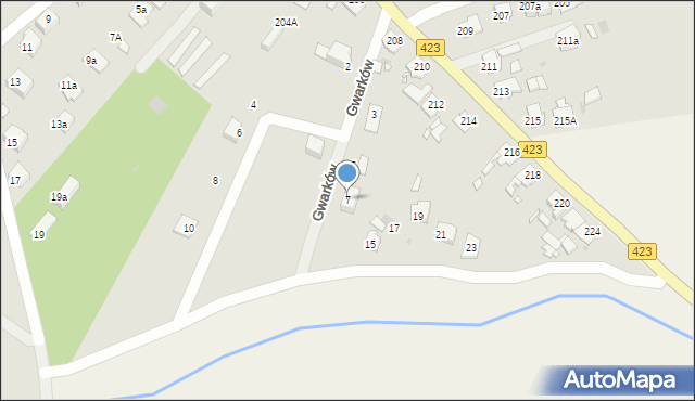 Opole, Gwarków, 7, mapa Opola