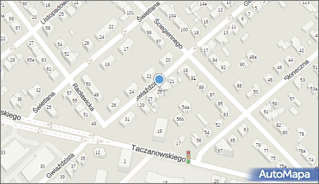 Poznań, Gwiaździsta, 25, mapa Poznania