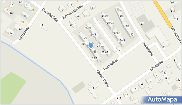 Radwanice, Gwiaździsta, 23/1, mapa Radwanice