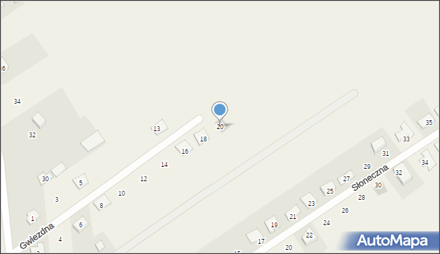 Radzewo, Gwiezdna, 20, mapa Radzewo