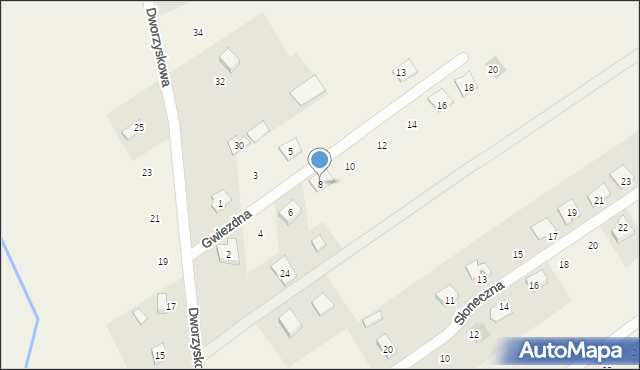 Radzewo, Gwiezdna, 8, mapa Radzewo