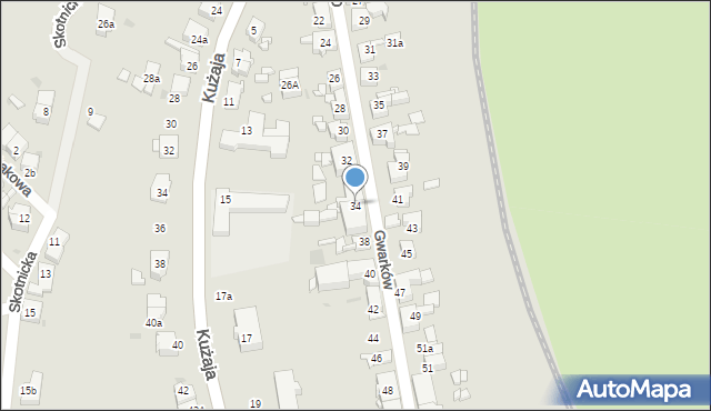 Radzionków, Gwarków, 34, mapa Radzionków