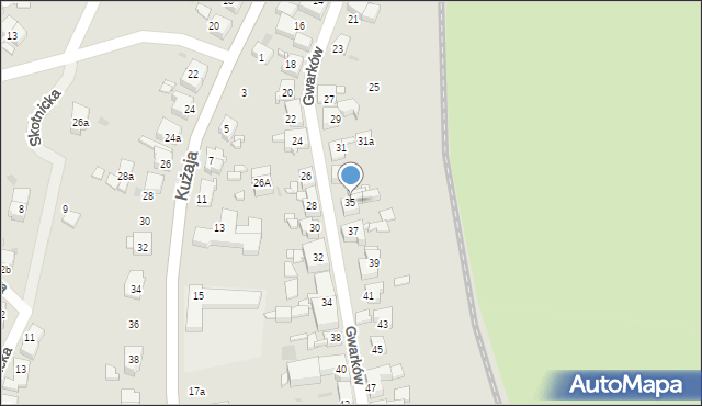 Radzionków, Gwarków, 35, mapa Radzionków