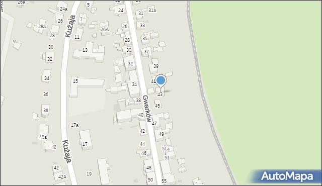 Radzionków, Gwarków, 43a, mapa Radzionków