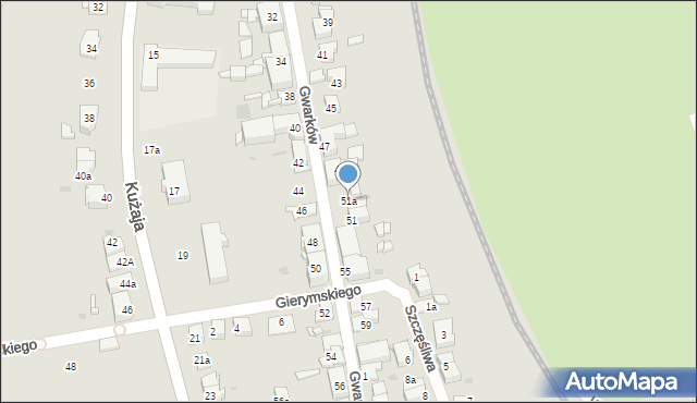 Radzionków, Gwarków, 51a, mapa Radzionków