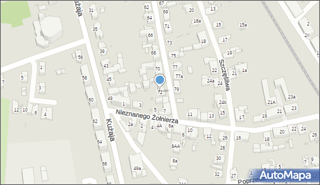Radzionków, Gwarków, 72, mapa Radzionków