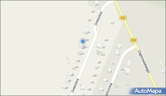 Rejowiec, Gwiezdna, 14, mapa Rejowiec