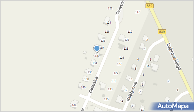 Rejowiec, Gwiezdna, 18, mapa Rejowiec