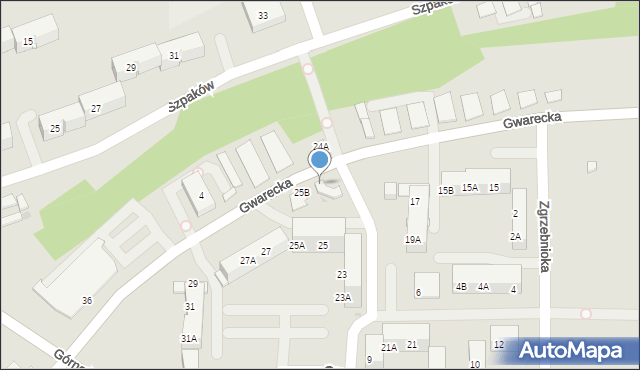 Ruda Śląska, Gwarecka, 25c, mapa Rudy Śląskiej