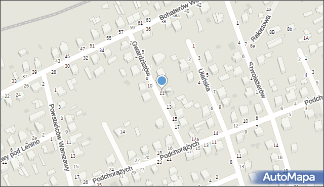 Skierniewice, Gwardzistów, 11, mapa Skierniewic