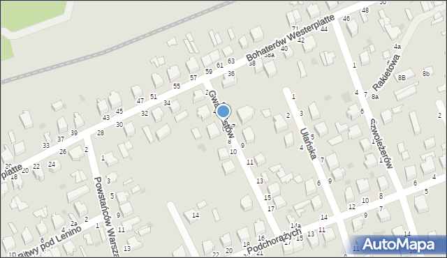 Skierniewice, Gwardzistów, 6, mapa Skierniewic