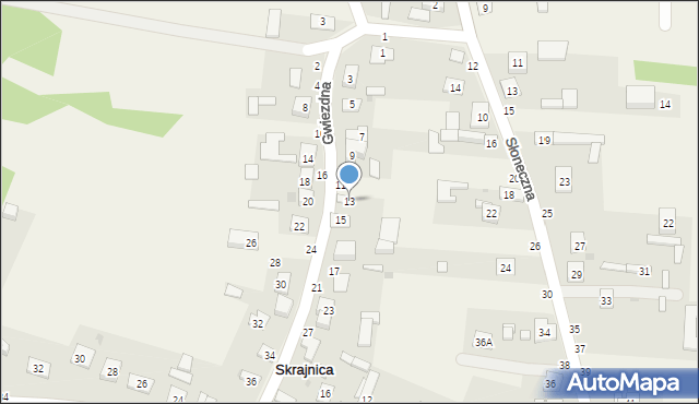 Skrajnica, Gwiezdna, 13, mapa Skrajnica