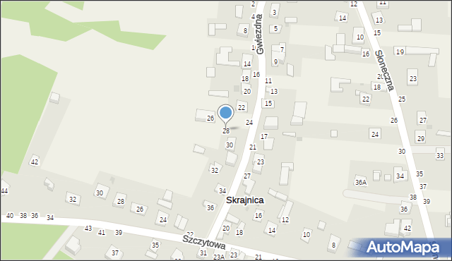 Skrajnica, Gwiezdna, 28, mapa Skrajnica