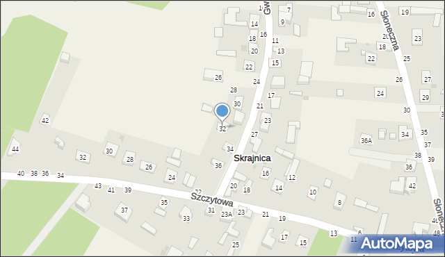 Skrajnica, Gwiezdna, 32, mapa Skrajnica