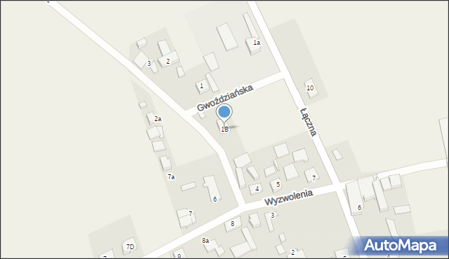 Skrzydłowice, Gwoździańska, 1B, mapa Skrzydłowice