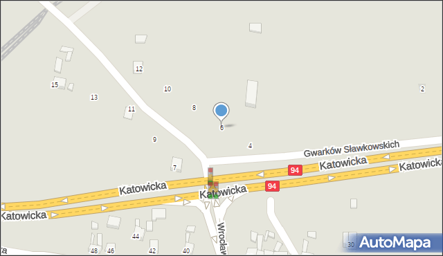 Sławków, Gwarków Sławkowskich, 6, mapa Sławków