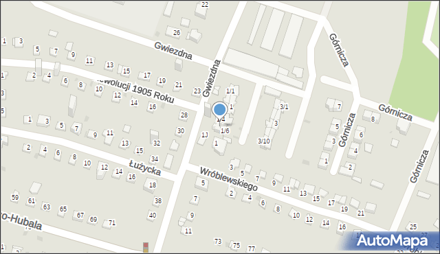 Sosnowiec, Gwiezdna, 1/5, mapa Sosnowca