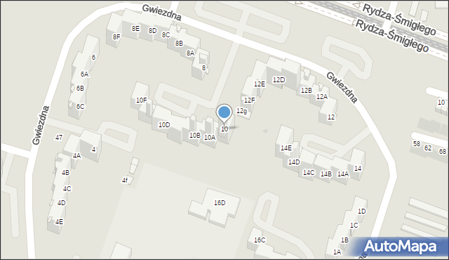 Sosnowiec, Gwiezdna, 10, mapa Sosnowca