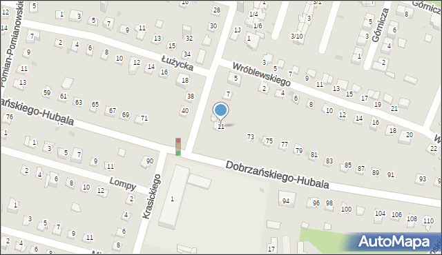 Sosnowiec, Gwiezdna, 11, mapa Sosnowca