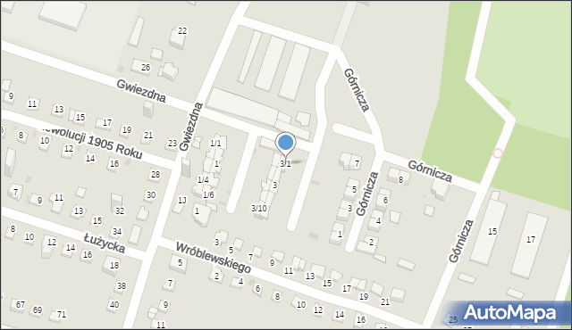 Sosnowiec, Gwiezdna, 3/1, mapa Sosnowca