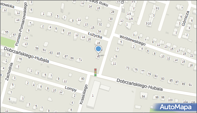 Sosnowiec, Gwiezdna, 40, mapa Sosnowca