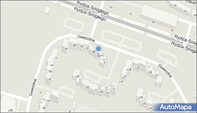 Sosnowiec, Gwiezdna, 8A, mapa Sosnowca